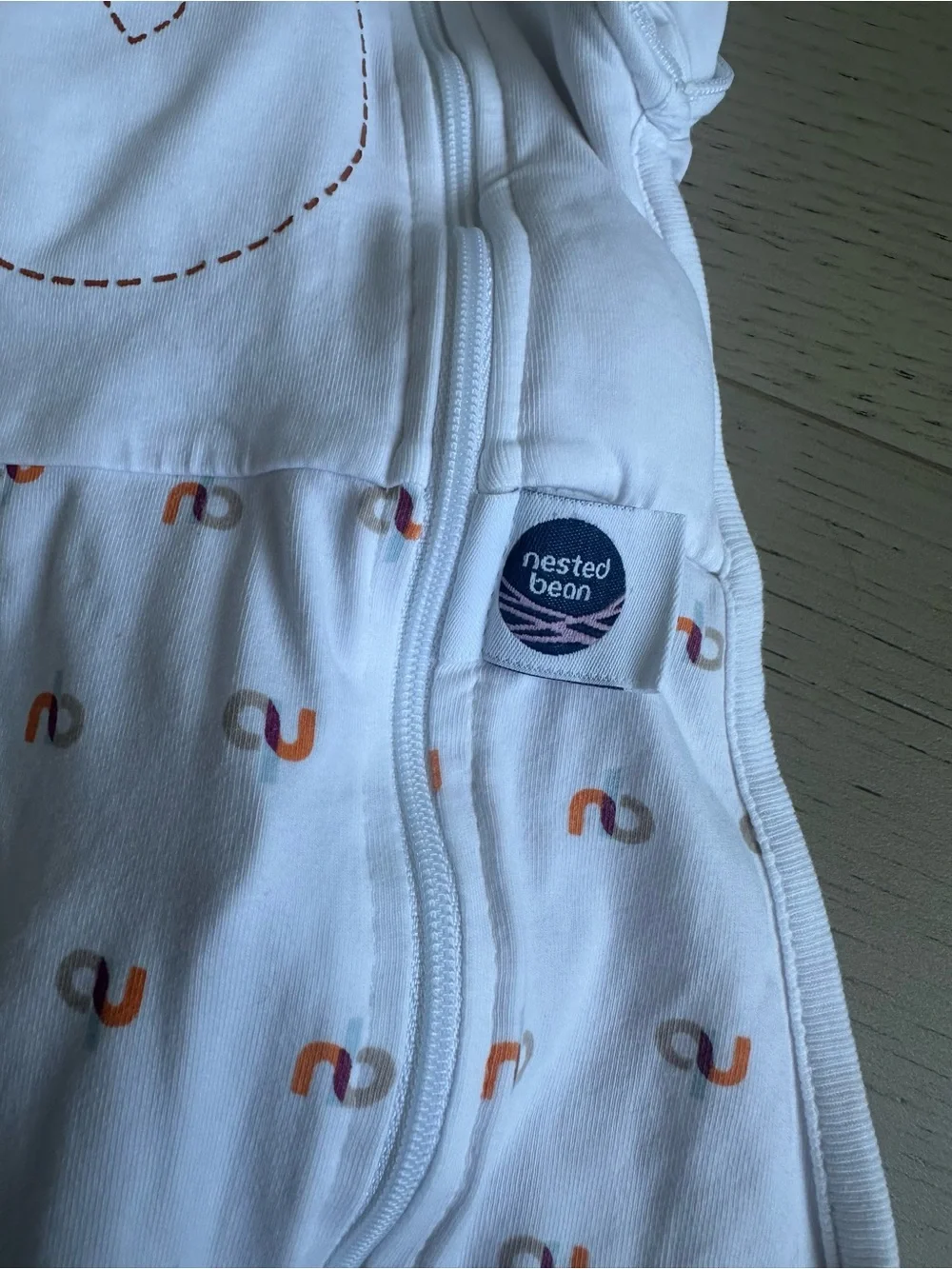 Pack of 2 Nested Bean White Sleep Sacks with Orange Accent